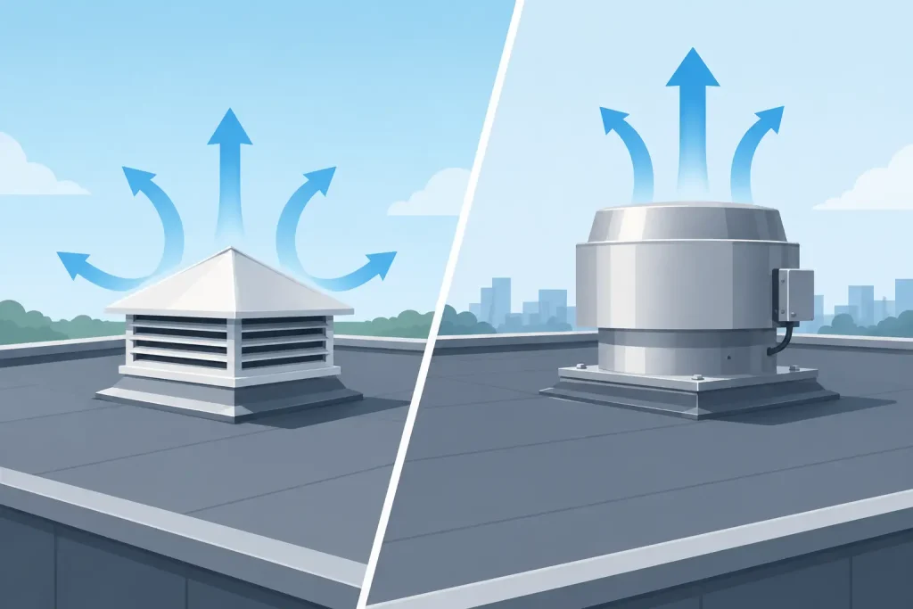 Passive Versus Powered Extraction for Roofs