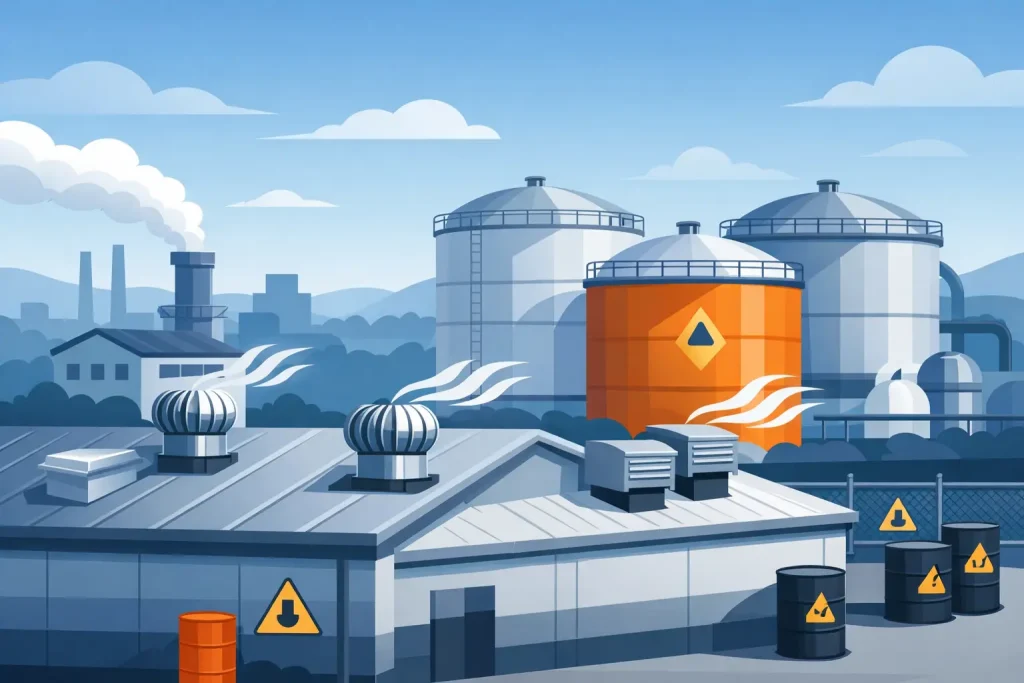 Roof Ventilation for Chemical Storage Sites